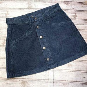Free people dark blue corduroy mini skirt